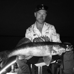 Boat fishing for Zander In Sweden